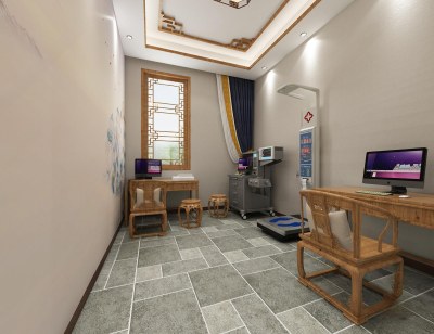 中式体检室3D模型下载